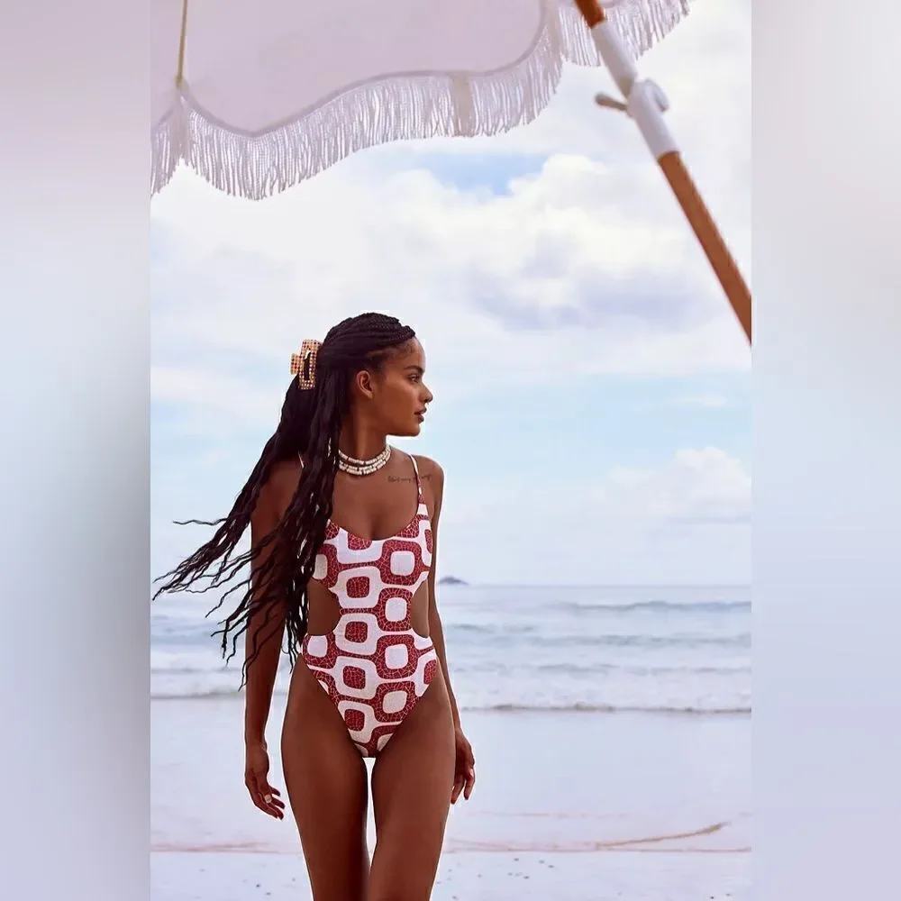NWT FREE PEOPLE MELLO THE LABEL CUT OUT ONE PIECE SWIMSUIT